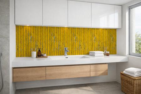 Waschbeckenrückwand Holzoptik