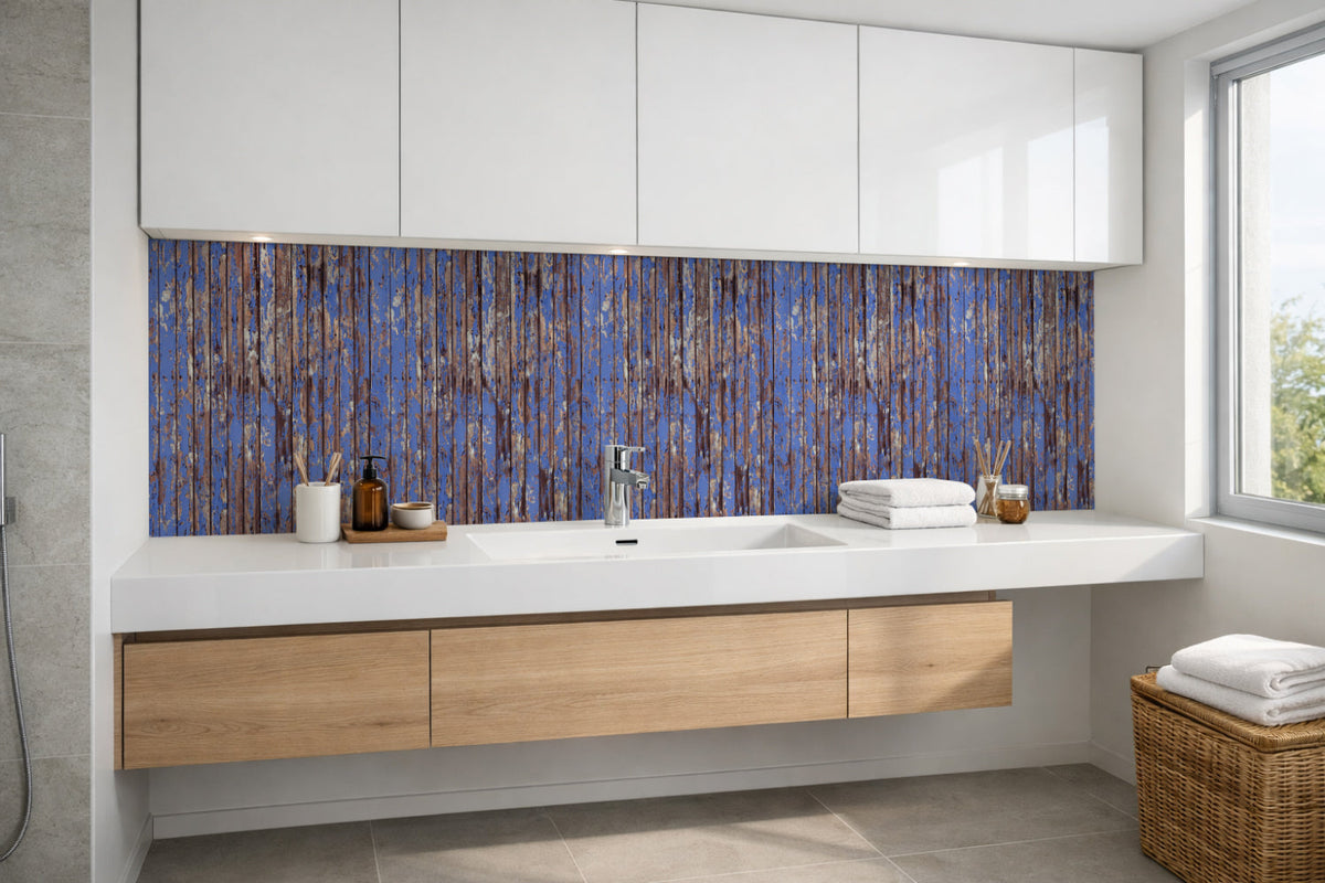 Waschbeckenrückwand Holzoptik