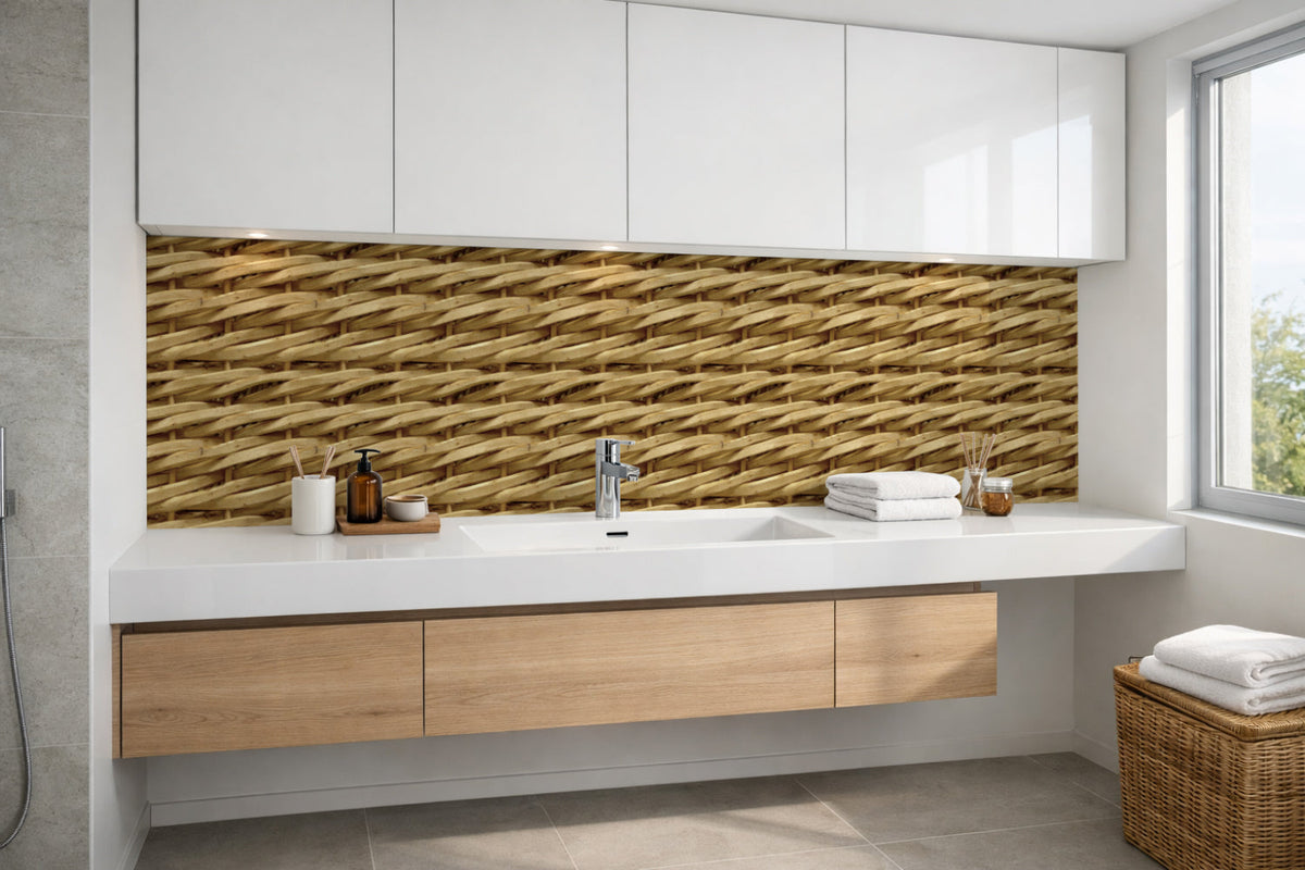 Waschbeckenrückwand Holzoptik