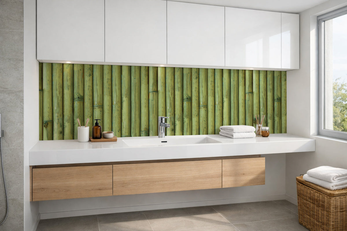 Waschbeckenrückwand Holzoptik
