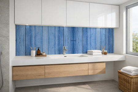 Waschbeckenrückwand Holzoptik