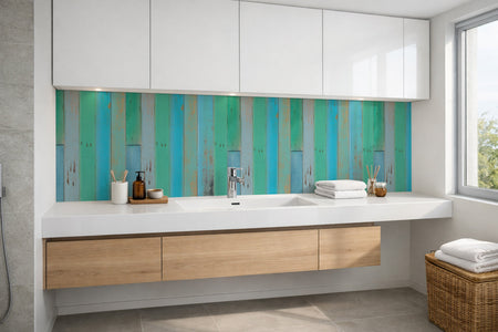 Waschbeckenrückwand Holzoptik