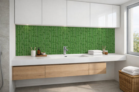 Waschbeckenrückwand Holzoptik