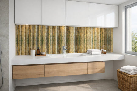 Waschbeckenrückwand Holzoptik