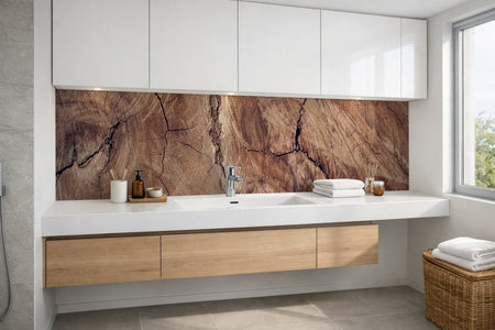 Waschbeckenrückwand Holzoptik