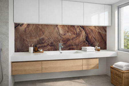 Waschbeckenrückwand Holzoptik