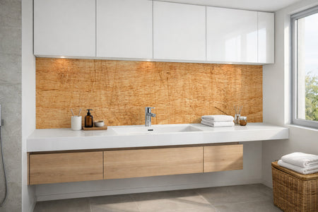 Waschbeckenrückwand Holzoptik