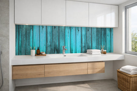 Waschbeckenrückwand Holzoptik