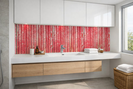 Waschbeckenrückwand Holzoptik