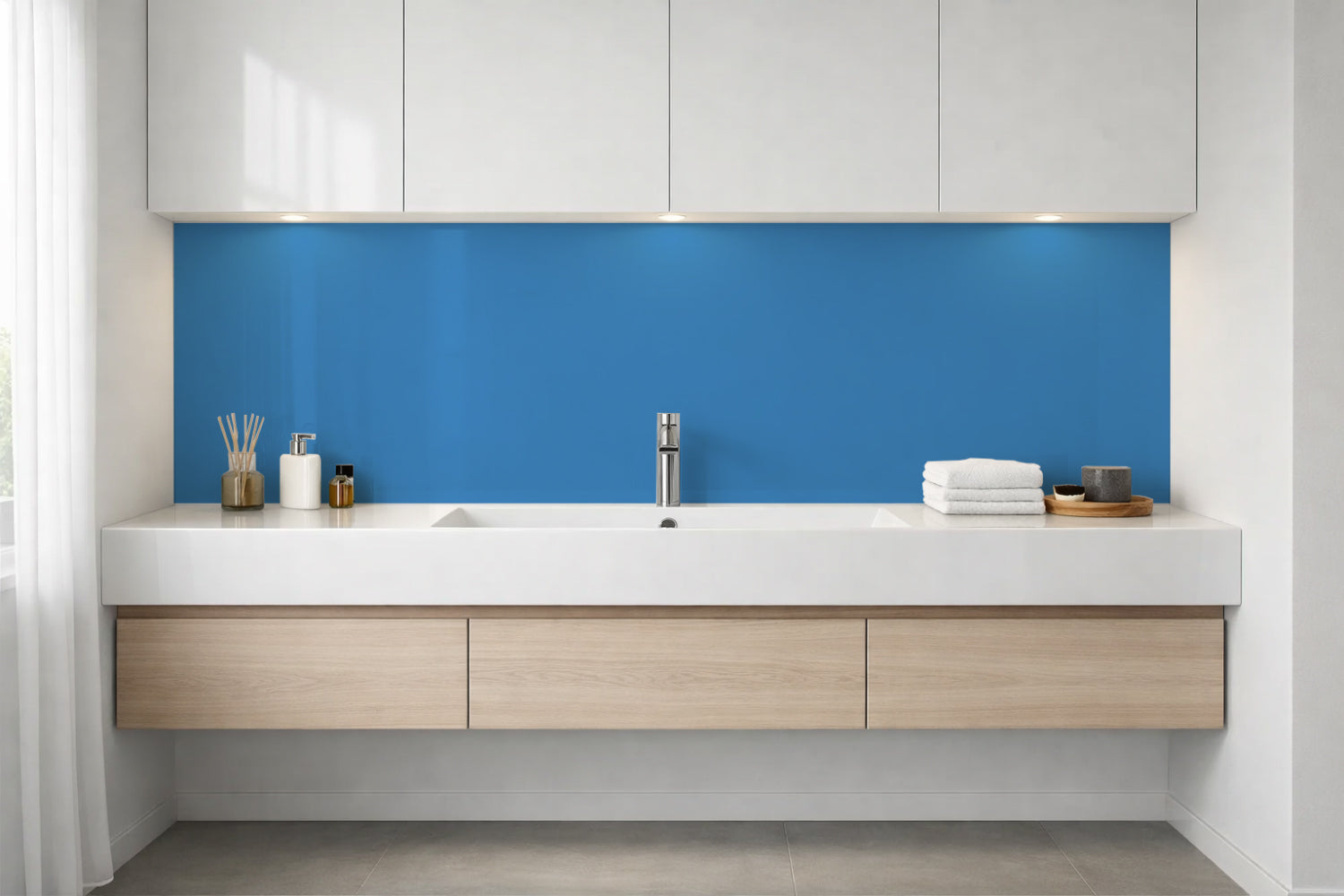 Waschbeckenrückwand Einfarbig RAL 5015 Himmelblau