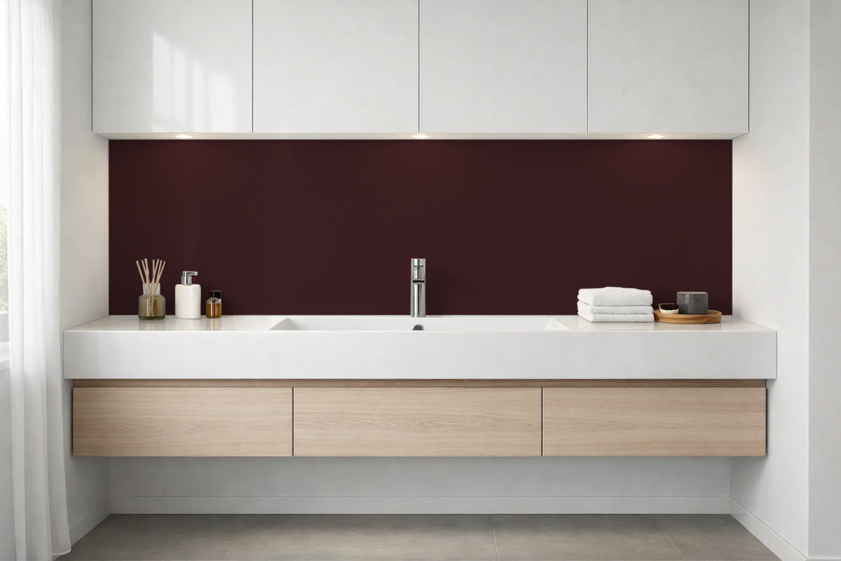 Waschbeckenrückwand Einfarbig RAL 3007 Schwarzrot