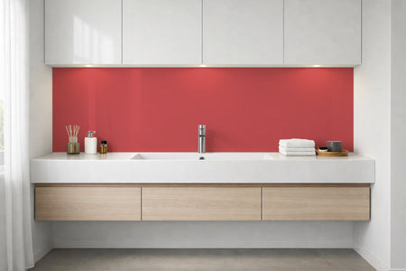 Waschbeckenrückwand Einfarbig RAL 3018 Erdbeerrot