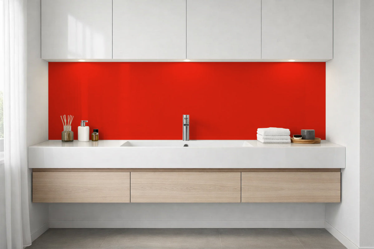 Waschbeckenrückwand Einfarbig RAL 3028 Reinrot