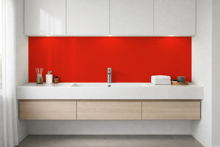 Waschbeckenrückwand Einfarbig RAL 3028 Reinrot