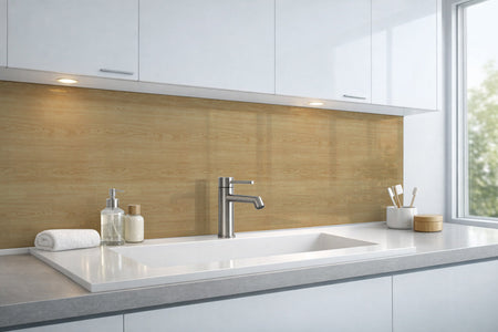 Waschbeckenrückwand Holzoptik