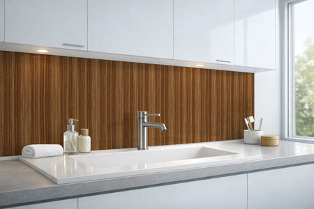 Waschbeckenrückwand Holzoptik