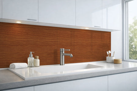 Waschbeckenrückwand Holzoptik