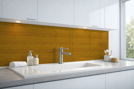 Waschbeckenrückwand Holzoptik