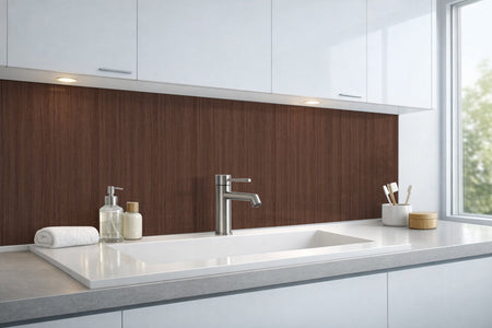 Waschbeckenrückwand Holzoptik