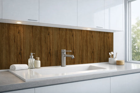 Waschbeckenrückwand Holzoptik