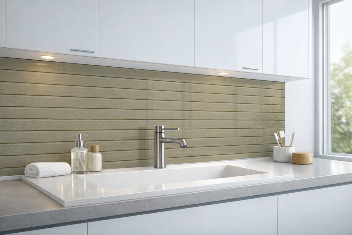 Waschbeckenrückwand Holzoptik