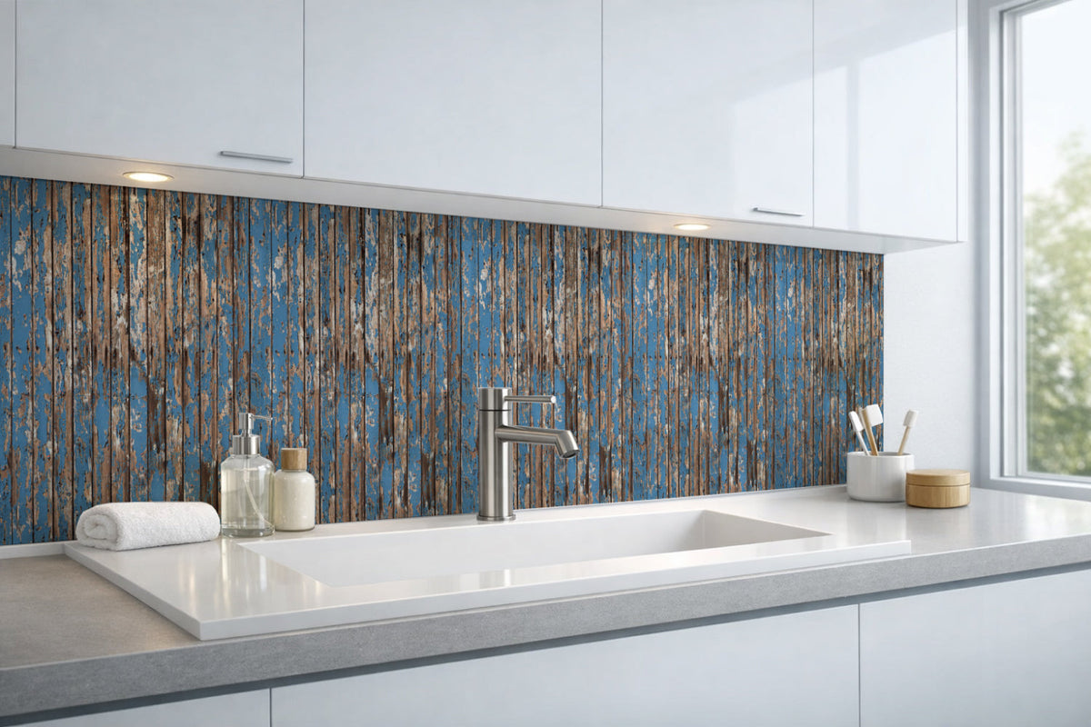 Waschbeckenrückwand Holzoptik