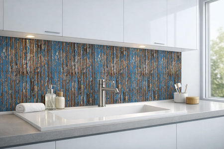 Waschbeckenrückwand Holzoptik