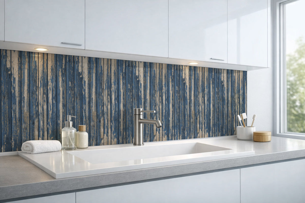 Waschbeckenrückwand Holzoptik