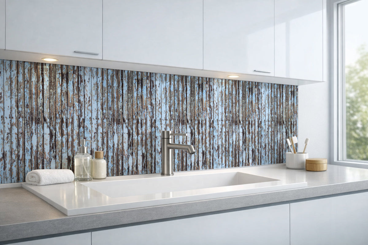 Waschbeckenrückwand Holzoptik