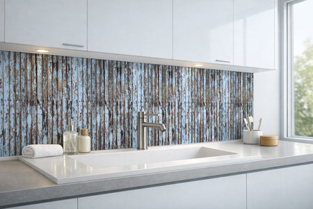 Waschbeckenrückwand Holzoptik