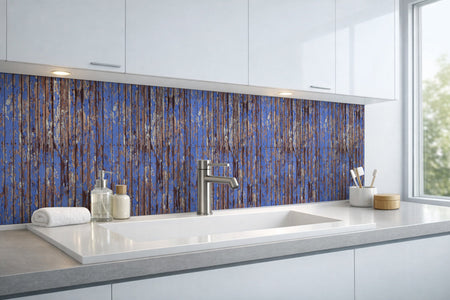 Waschbeckenrückwand Holzoptik