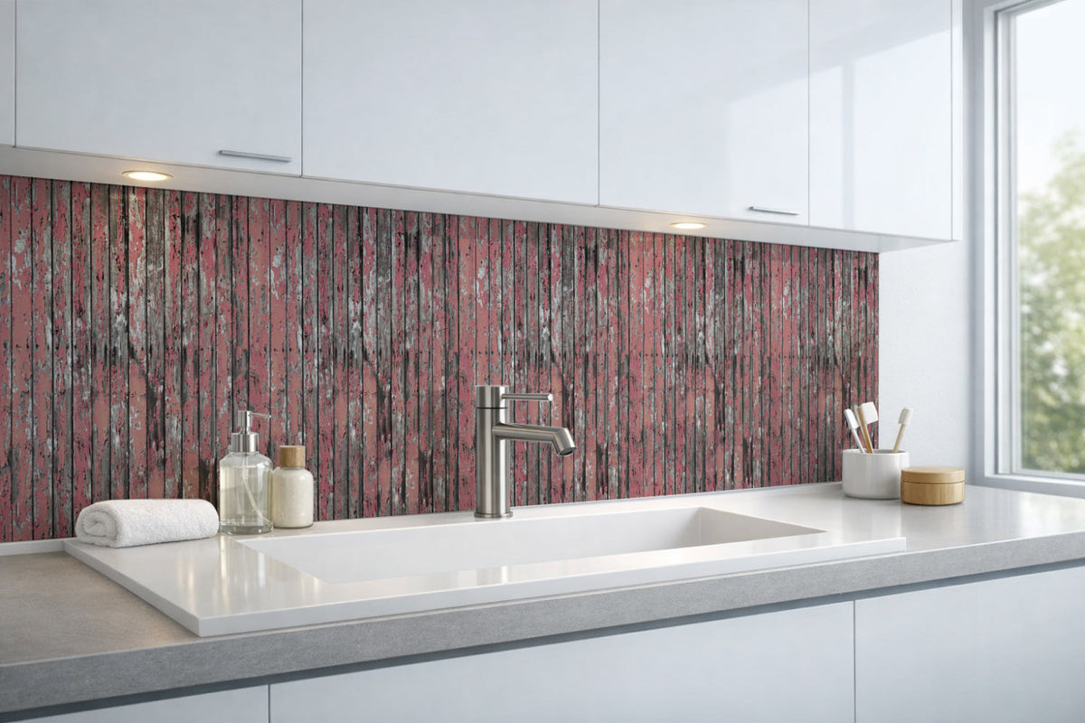 Waschbeckenrückwand Holzoptik