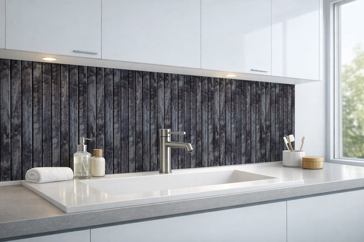 Waschbeckenrückwand Holzoptik