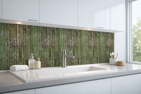 Waschbeckenrückwand Holzoptik