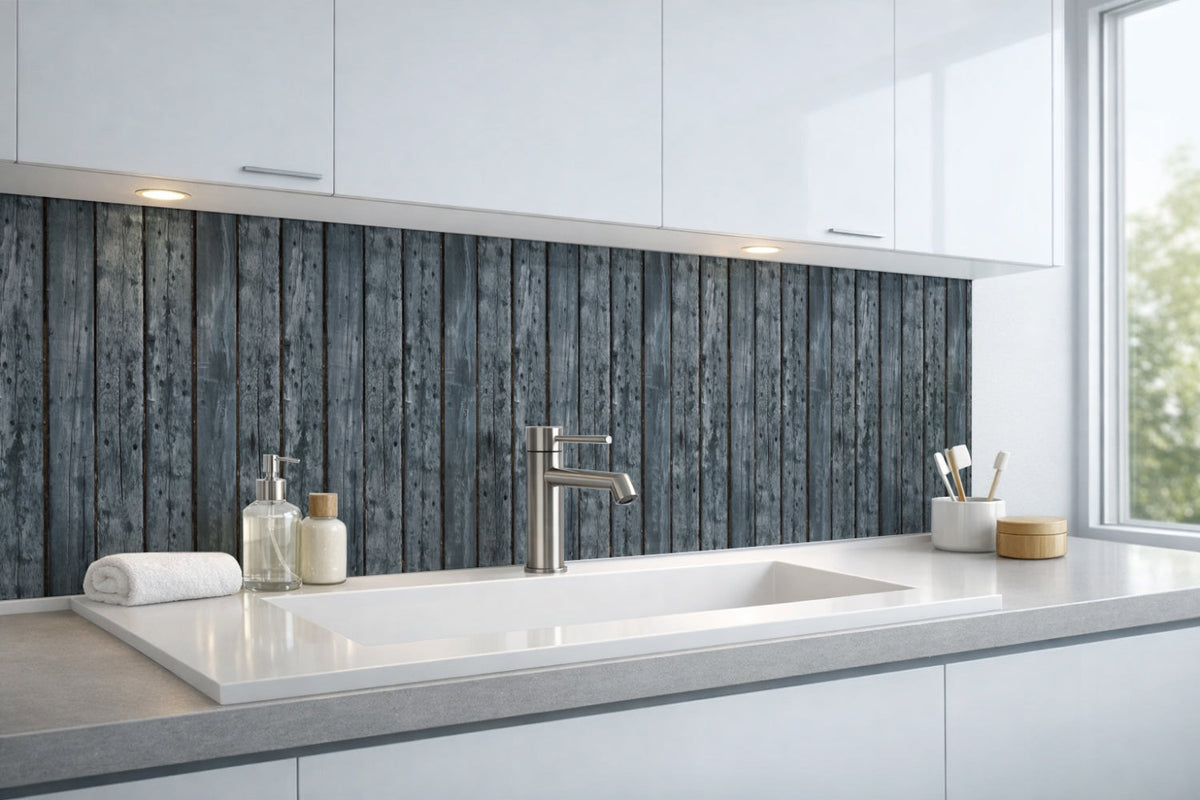 Waschbeckenrückwand Holzoptik