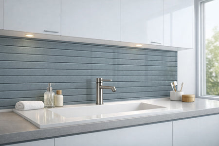 Waschbeckenrückwand Holzoptik
