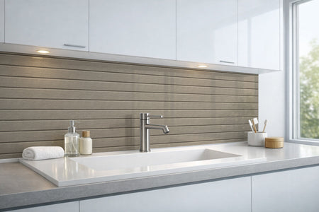 Waschbeckenrückwand Holzoptik
