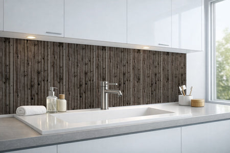 Waschbeckenrückwand Holzoptik