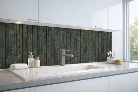Waschbeckenrückwand Holzoptik