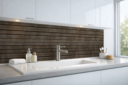 Waschbeckenrückwand Holzoptik