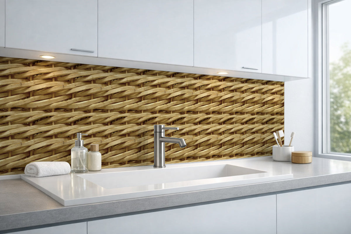 Waschbeckenrückwand Holzoptik