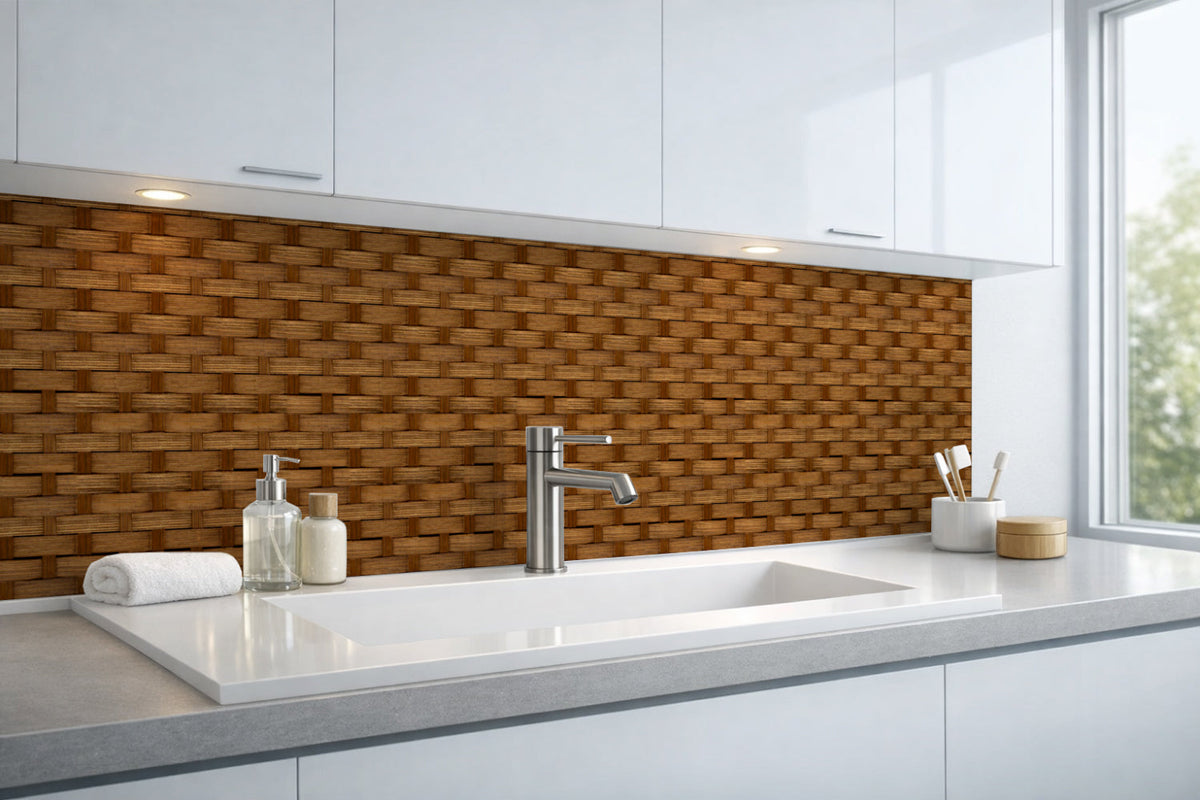 Waschbeckenrückwand Holzoptik