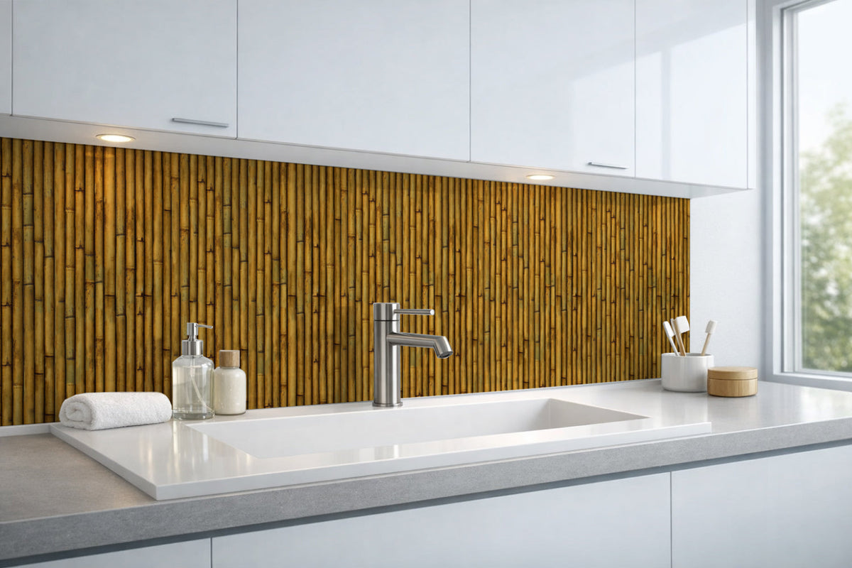 Waschbeckenrückwand Holzoptik