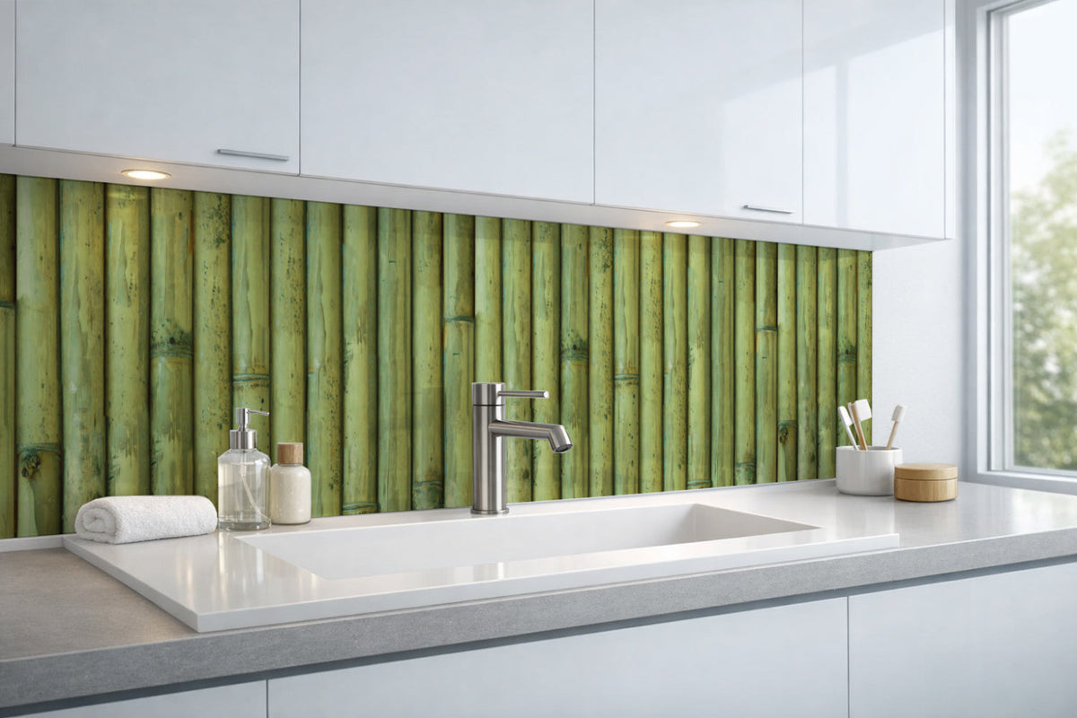 Waschbeckenrückwand Holzoptik
