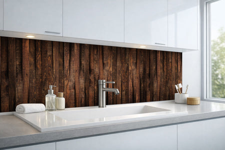 Waschbeckenrückwand Holzoptik