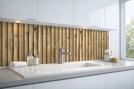 Waschbeckenrückwand Holzoptik