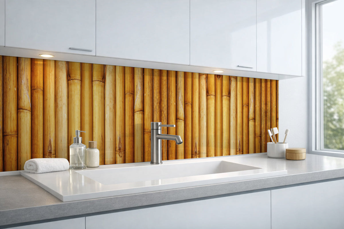 Waschbeckenrückwand Holzoptik