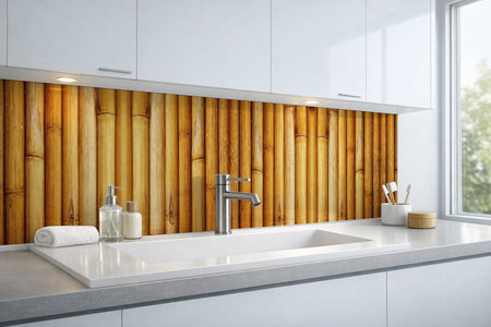 Waschbeckenrückwand Holzoptik