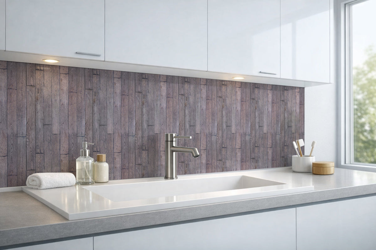 Waschbeckenrückwand Holzoptik