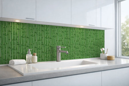 Waschbeckenrückwand Holzoptik